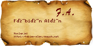 Fábián Alán névjegykártya